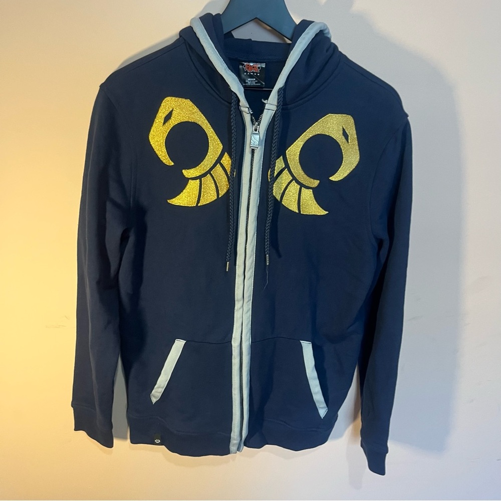 Riot Games League of Legends Official Demacia Hoodie Jacket Full Zip Blue M
